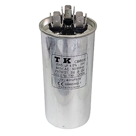 Capacitor Polipropileno Duplo 35+5uF x 440Vac 50/60Hz CBB65 TK
