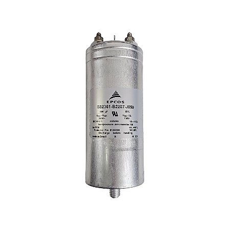 Capacitor Polipropileno 200uF x 250V 50/60Hz Com Parafuso de Fixação Epcos B32361-B2207-J050