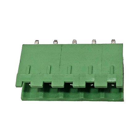 Borne 5 Terminais Macho Verde 180°