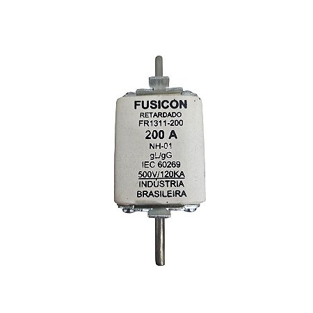 Fusível 200A 500V 120kA NH-01 gL/gG Retardado IEC60269 Fusicon FR1311-200