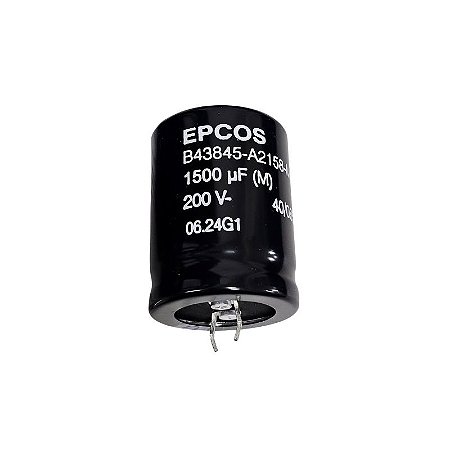 Capacitor Eletrolítico 1500uF x 200V RD 85º Snapin B43845-A2158-M 30Dx40A Epcos
