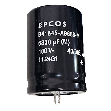 Capacitor Eletrolítico 6800uF x 100V RD 85º Snapin B41845-A9688-M Epcos