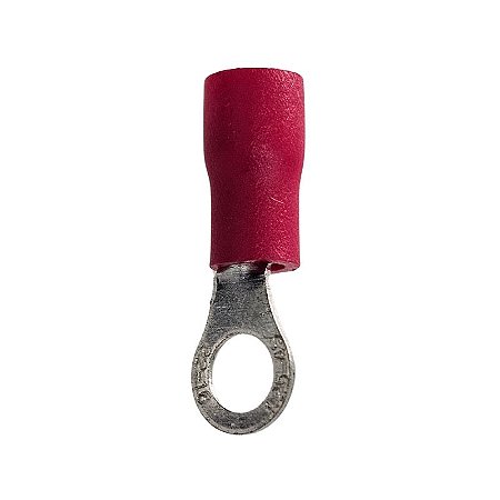 Terminal Olhal Isolado Vermelho RV1,25-4S Fio 0.5 a 1,5MM2 Furo 4MM