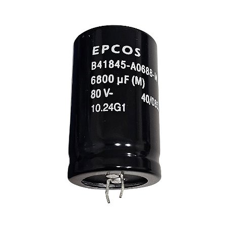 Capacitor Eletrolítico 6800uF x 80V RD 85º Snapin Epcos