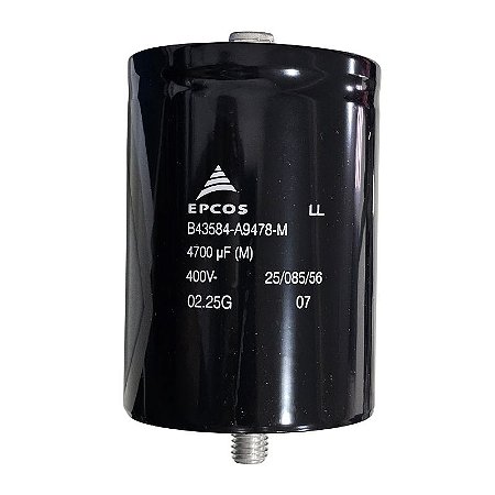 Capacitor Eletrolítico 4700uF x 400V RD 85º Giga Com Parafuso de Fixação B43584-A9478-M Epcos