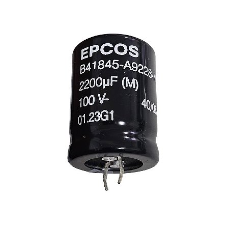 Capacitor Eletrolítico 2200uF x 100V RD 85º Snapin B41845-A92228-M Epcos
