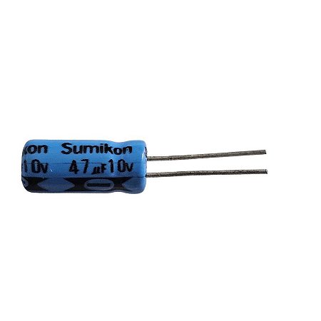Capacitor Eletrolítico 47uF x 10V RD +-20% Sumikon