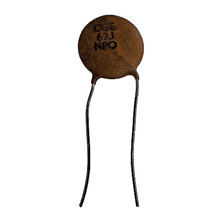 Capacitor Cerâmico 62pF x 50V NP0 5% = CGE 62J NP0