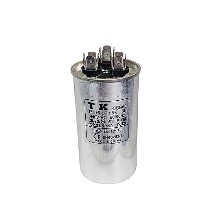 Capacitor Para Ar Condicionado 17,5+5uF x 440V 50/60Hz CBB65 TK