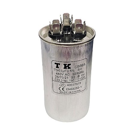 Capacitor Para Ar Condicionado 17,5+2,5uF x 440V 50/60Hz CBB65 TK