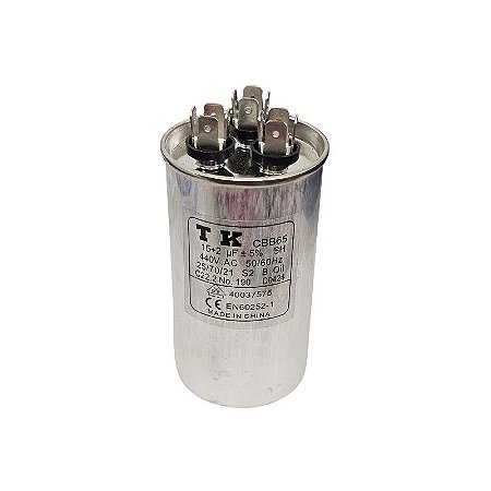 Capacitor Para Ar Condicionado 15+2uF x 440V 50/60Hz CBB65 TK