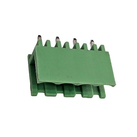 Borne 4 Terminais Macho Verde 180°