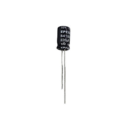 Capacitor Eletrolítico 220uF x 10V RD 105º Epcos B41851-A3227-M 6,3Dx11A