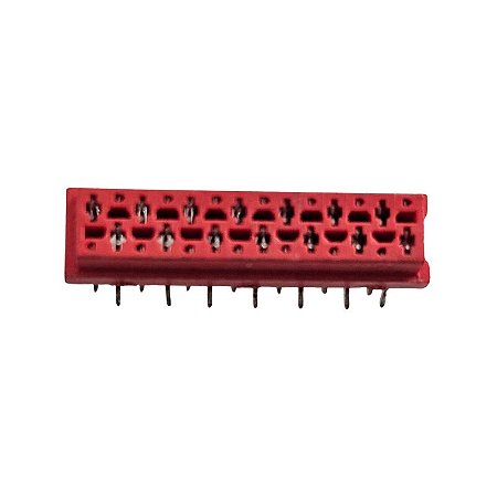 Conector 14 Vias Femea Vermelho