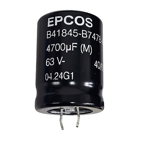 Capacitor Eletrolítico 4700uF x 63V RD 85º Snapin B41845-B7478-M Epcos