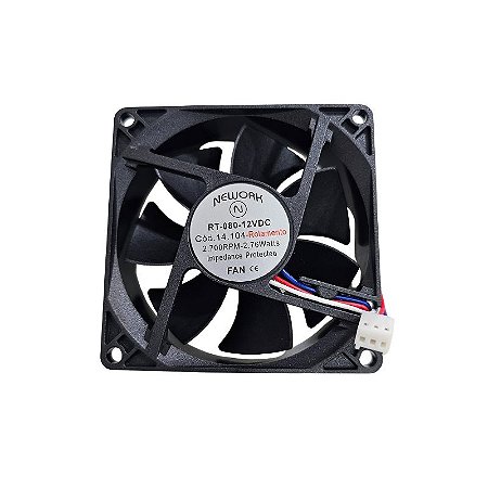 Cooler 80x80x25MM 12V Com Rolamento 3 Fios RT-080 14.104