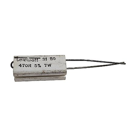 Resistor 470R 7W 5% Axial Porcelana