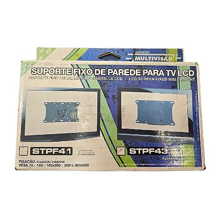 Suporte Fixo de Parede Para Tv Lcd STPF43 Preto 19"-32'' Multivisão