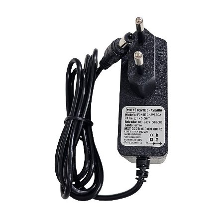 Fonte Chaveada Para Uso Geral 2A 6V P4 C+2,1 x 5,5MM  Mxt