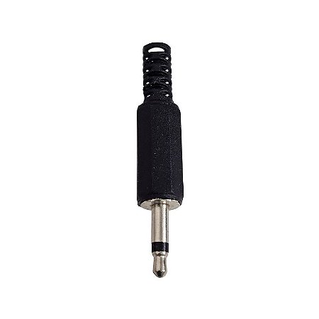 Conector Plug P2 Mono Plastico Preto 3,5MM