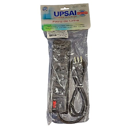 Filtro de Linha 5 Tomadas Com Mini Disjuntor Upsai