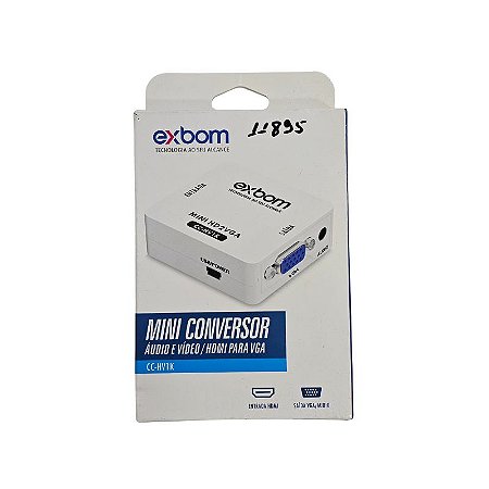 Mini Conversor Áudio e Vídeo/Hdmi Para Vga CC-HV1K Exbom