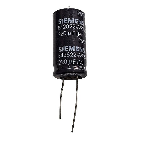 Capacitor Eletrolítico 220uF x 100V 85° B42822-A9227-M Bipolar Siemens