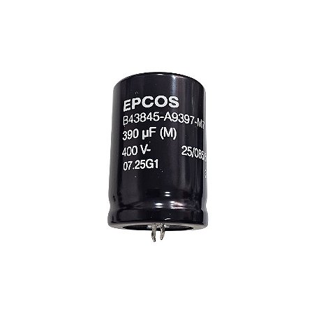 Capacitor Eletrolítico 390uF x 400V RD 85° Snapin B43845-A9397-M7