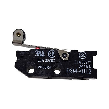 Chave Micro Switch D3M-01L2 0,1A 30Vdc Com Haste e Roldana