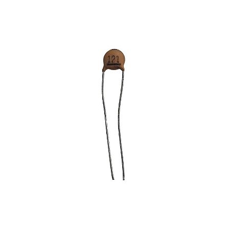 Capacitor Cerâmico 120pF x 50V = 121 Marrom