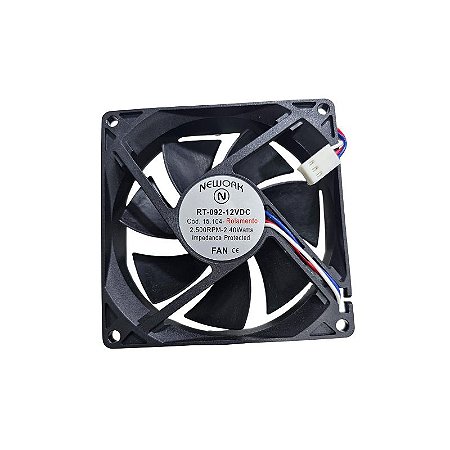 Cooler 92x92x25MM 12V 2500RPM 2.40W 3 Fios RT-092-12Vdc 15.104 Com Rolamento