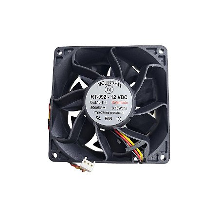 Cooler 92x92x38MM 12V 5000RPM 8.16W 3 Fios RT-092-12Vdc 15.114 Com Rolamento