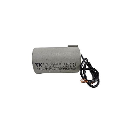 Capacitor Polipropileno 16uF x 250Vac 50/60Hz Plástico Fio Tk