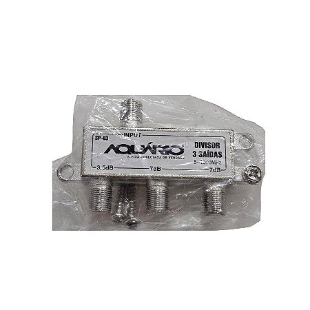 Splitter Divisor 3 Saídas Aquário SP-03 5-1000Mhz