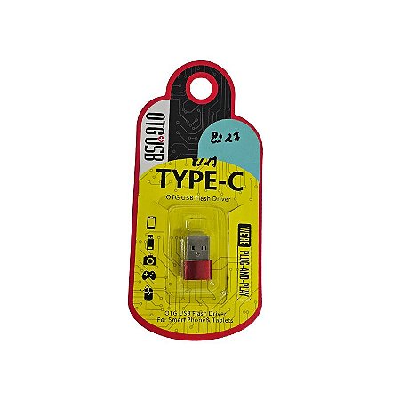 Adaptador Conector Tipo C Para Usb 3.0 Vermelho