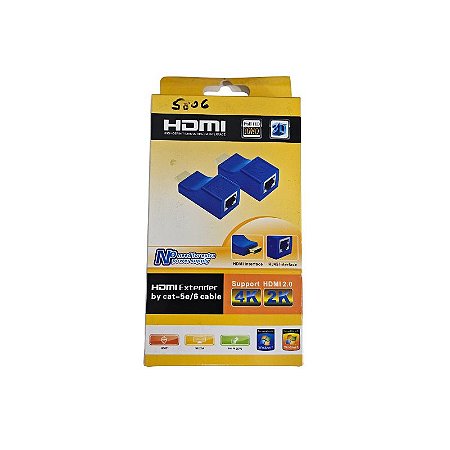 Extensor Hdmi By Cat-5e / 6 Cable 4K 2.0