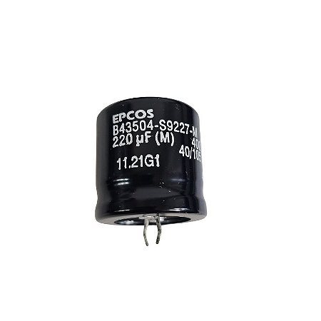 Capacitor Eletrolítico 220uF x 400V RD 105º Snapin 30DX30A B43504-S9227-M Epcos