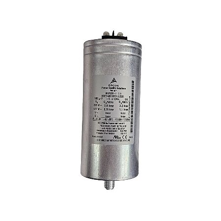 Capacitor Polipropileno 3,3Kvar x 220V = 183uF B32340C2031A320 Com Parafuso Epcos