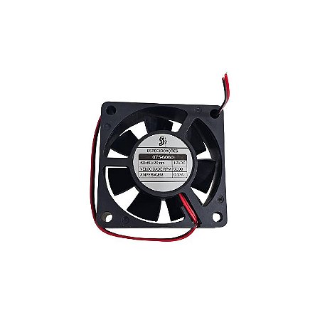 Cooler 60x60x20MM 12V 0.17A 2 Fios 075-6060