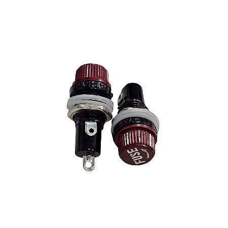 Porta Fusível Pequeno 5x20 BLX-1 Para Painel Tampa Vermelha