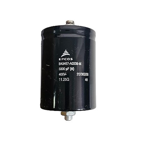 Capacitor Eletrolítico 3300uF x 400V 85º RD Giga Com Parafuso de Fixação B43457-A0338-M Epcos