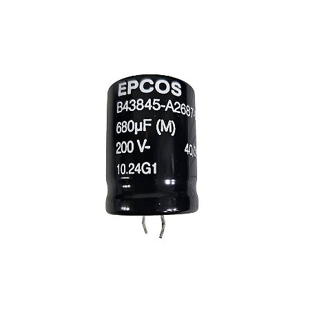 Capacitor Eletrolítico 680uF x 200V RD 85º Snapin Epcos 25DX35A B43845-A2687-M