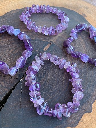 Pulseira Ametista Cascalho ou Rolada