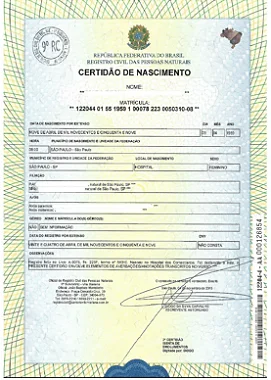 CERTIDAO DE NASCIMENTO SEGUNDA VIA