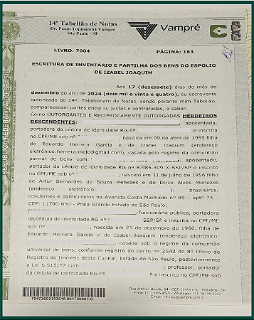 CERTIDAO DE ESCRITURA DE INVENTÁRIO