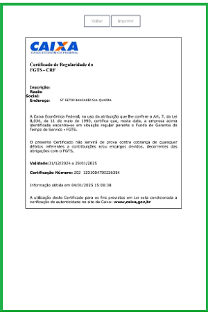 CERTIDAO NEGATIVA DO FGTS