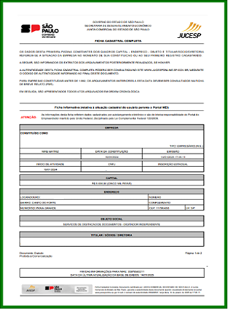 CERTIDAO DA JUNTA COMERCIAL