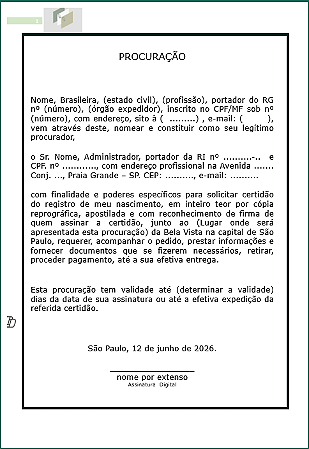 PROCURAÇÃO PARTICULAR COM ASSINATURA DIGITAL ICP BRASIL