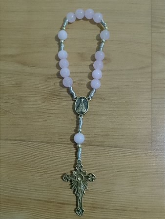 Coroinha Quartzo Rosa de N. Senhora