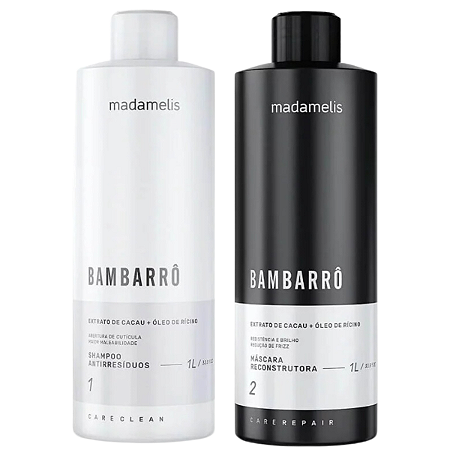 Kit Progressiva Madamelis Bambarrô Shampoo + Máscara 2x1L